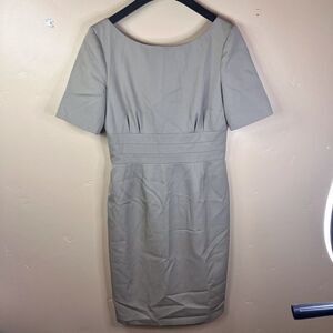 J.Crew Womens Wool Tan Knee Length Dress Short Sleeve Size 4 Career Work Wear